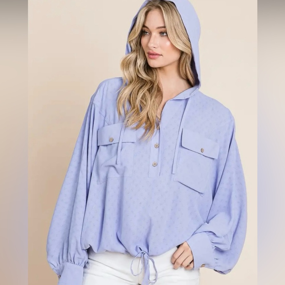 Lavender hoodie blouse #54